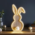 Wooden Neon Bunny LED Light