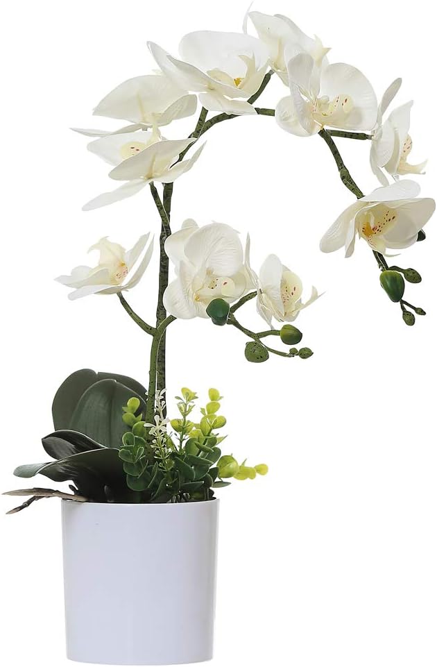 White Artificial Orchid in Pot