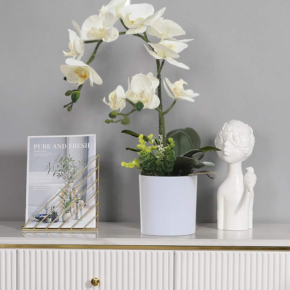 White Artificial Orchid in Pot