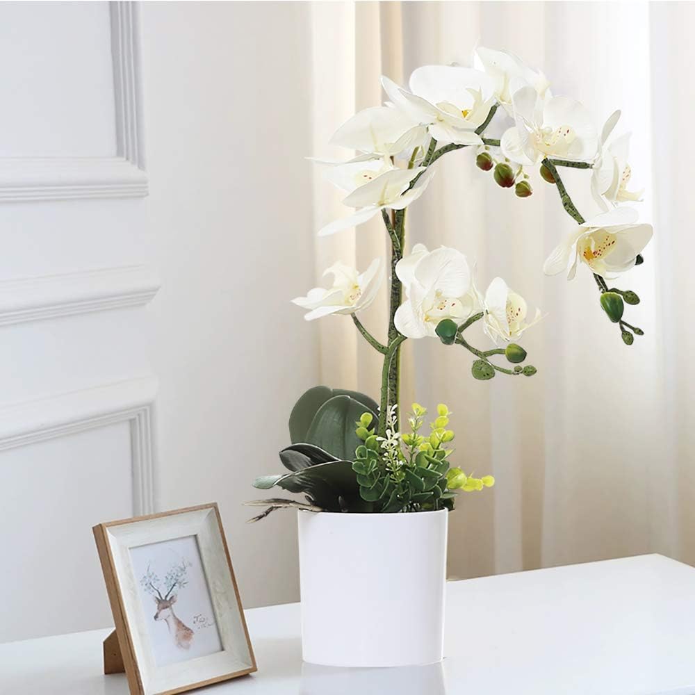 White Artificial Orchid in Pot