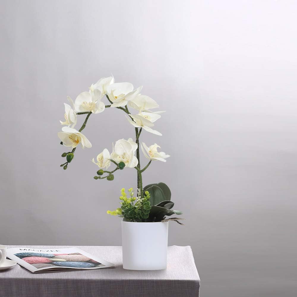 White Artificial Orchid in Pot