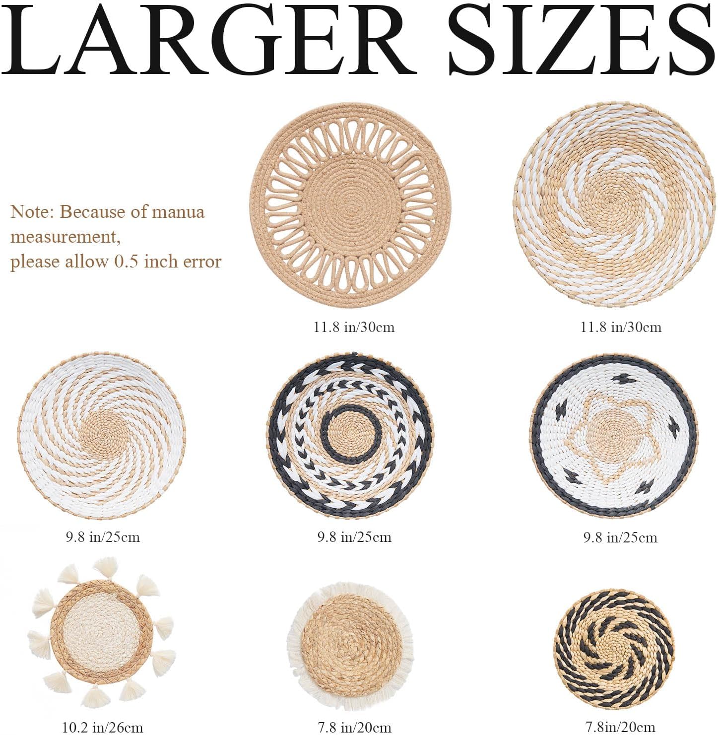 Boho Rattan Woven Wall Baskets