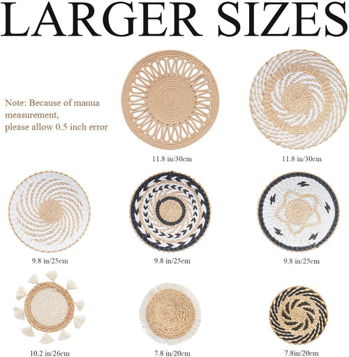 Boho Rattan Woven Wall Baskets