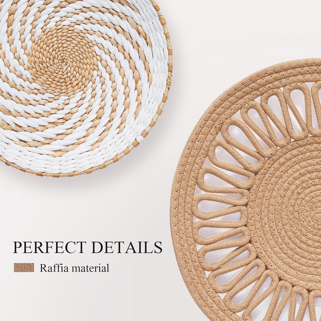 Boho Rattan Woven Wall Baskets