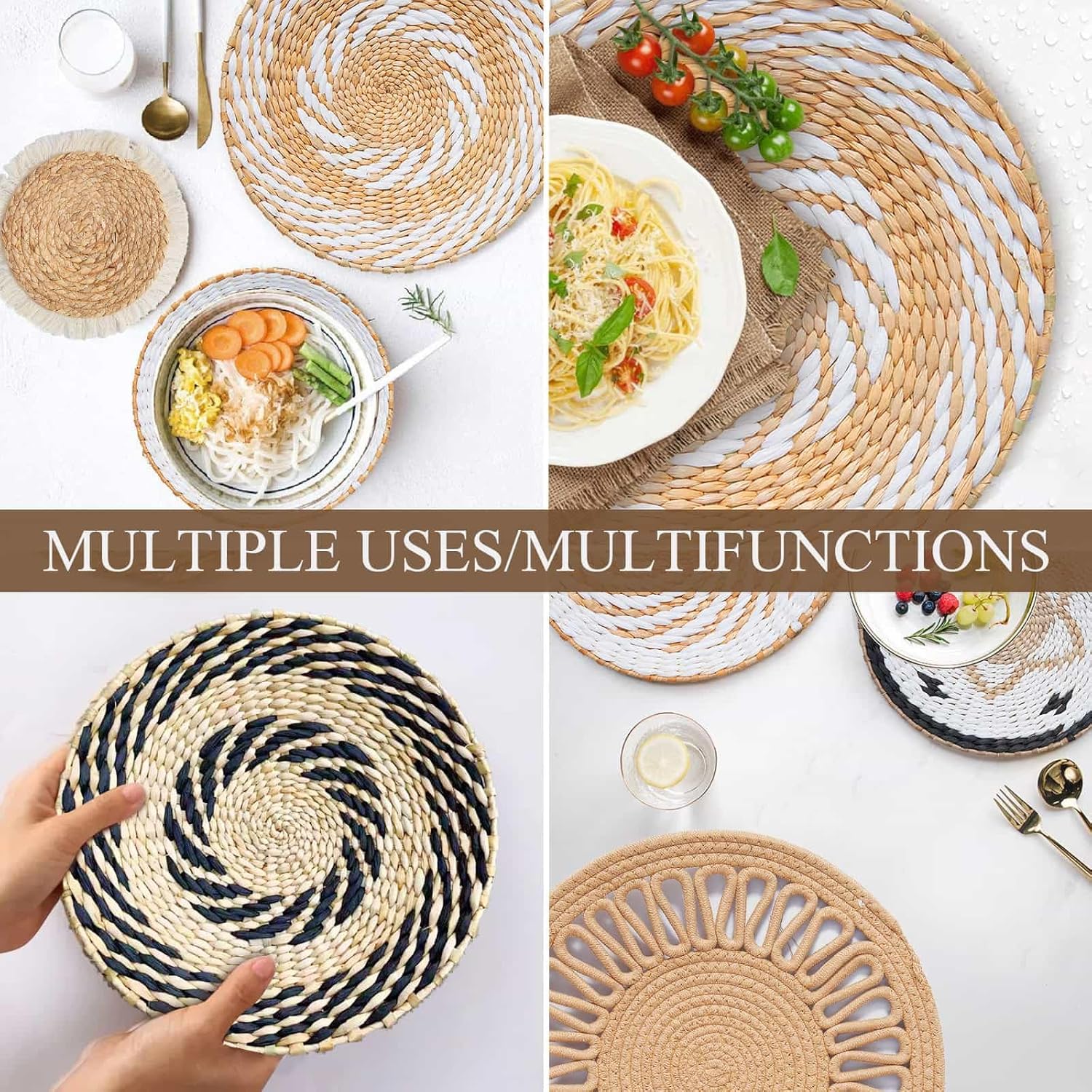 Boho Rattan Woven Wall Baskets